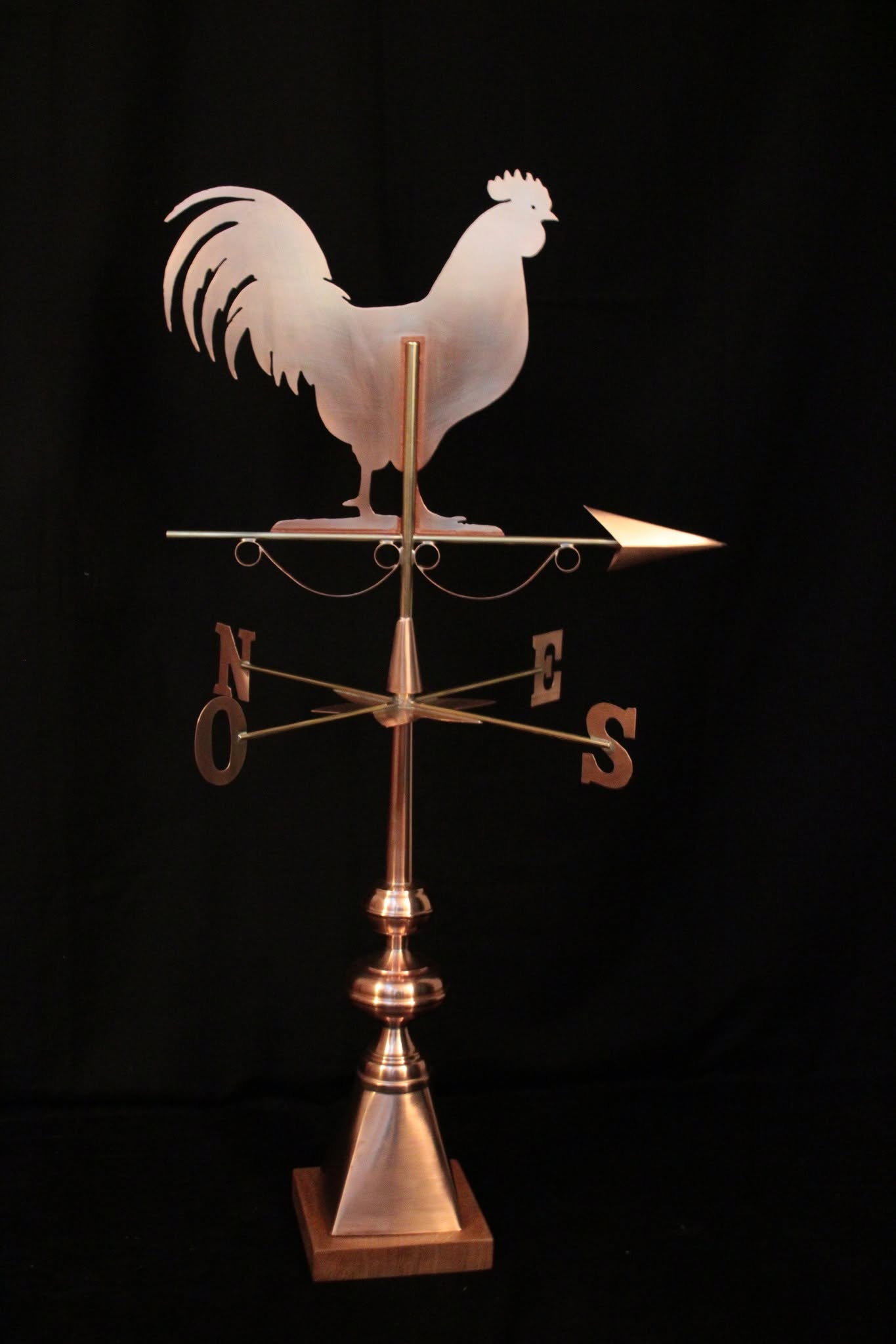 Girouette sur mesure représentant un coq